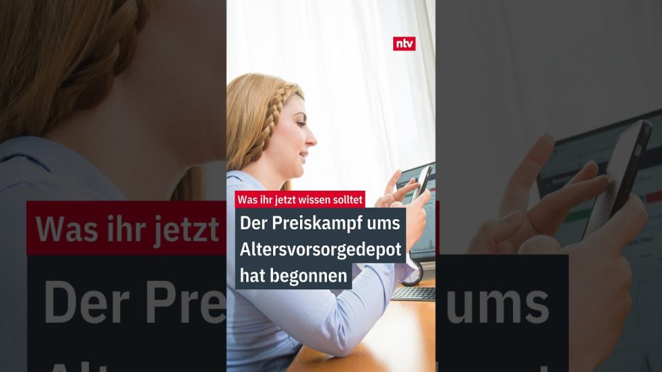 Smartphone mit Depot-App und Rentensymbolen – Altersvorsorgedepot im Gebührenvergleich zwischen Neobrokern und Sparkasse