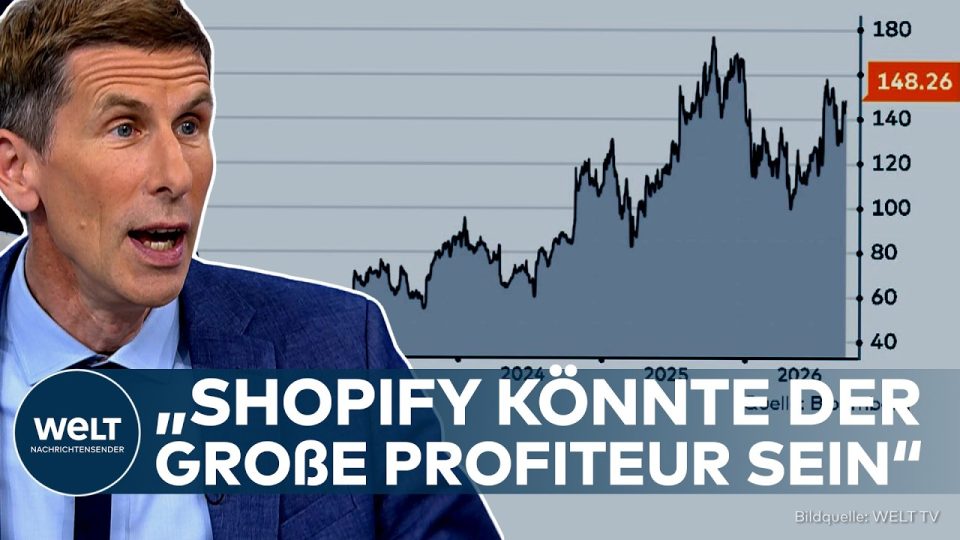 Shopify KI-Gewinner – Shopify-Logo auf einem Laptop-Bildschirm – Shopify als KI-Gewinner im agentischen E-Commerce
