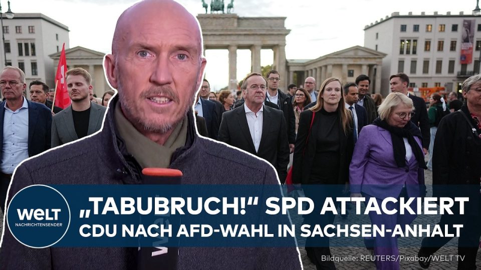 Tabubruch AfD-Landtagspräsident – Boris Pistorius spricht am Mikrofon – SPD-Politiker zum Tabubruch bei der Wahl eines AfD-L…