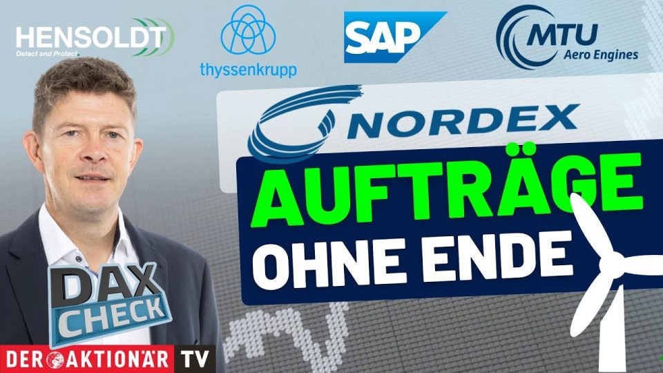 DAX-Kurstafel an der Frankfurter Börse mit Kursanzeigen für Hensoldt, SAP und MTU beim DAX-Check