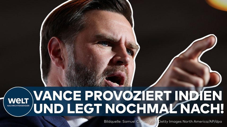 J.D. Vance Servants – US-Vizepräsident J.D. Vance bei einer Rede – seine Servants-Aussage empört Indien