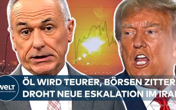 Ölpreis Nahost – Händler an der Frankfurter Börse verfolgen fallende DAX-Kurse infolge steigender Ölpreise durch Nahost-Eska…