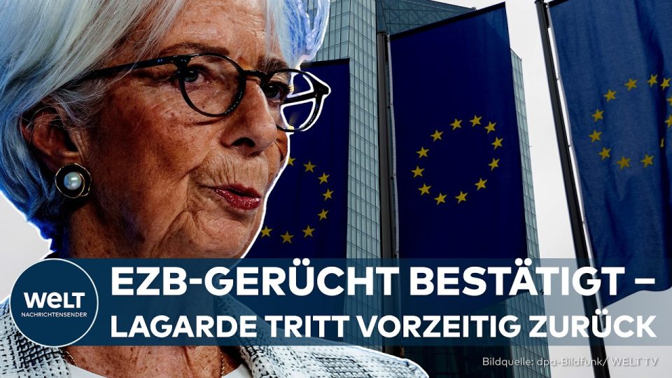 Christine Lagarde beim EZB-Pressebriefing – Lagarde Rücktritt EZB überraschend angekündigt