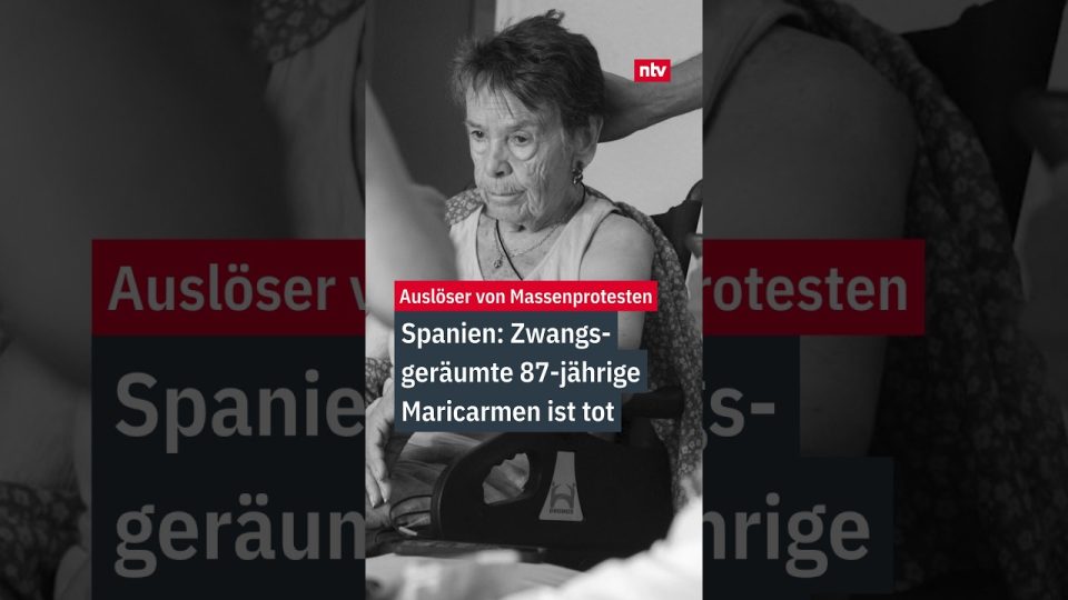 Wohnungsnot Spanien – Kerzen und Blumen vor dem früheren Wohnhaus von Maricarmen Abascal als Zeichen der Trauer über die Woh…