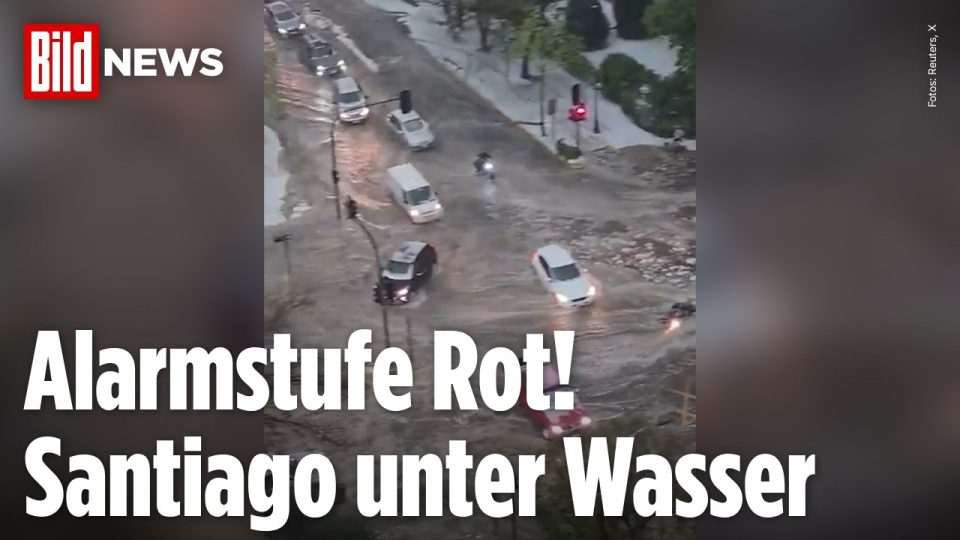 Überflutete Straßen in Santiago de Chile nach schweren Unwettern – Überschwemmungen Chile Oktober 2026