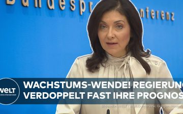 Frankfurter Skyline mit DAX-Anzeigetafel – Symbol für deutsche Wirtschaft Wachstum trotz Krise