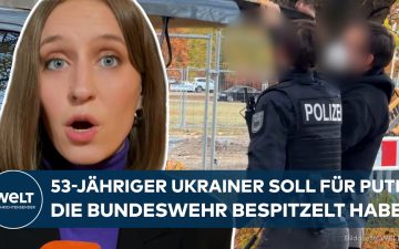 Russischer Spion – Festnahme eines mutmaßlichen russischen Spions in Brandenburg – Polizisten vor einem Wohngebäude in Eisen…