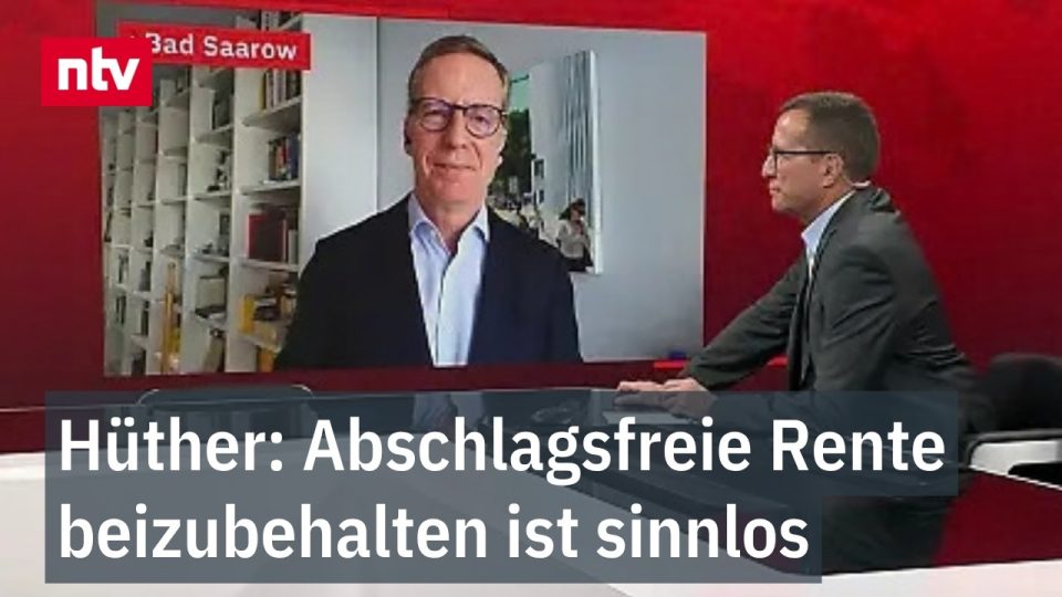 Michael Hüther, Direktor des IW, spricht über die Rentenreform in Deutschland und kritisiert SPD-Positionen