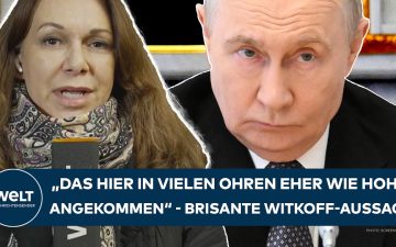 Ukraine-Krieg Verhandlungen – Ukrainische Flagge vor zerstörtem Gebäude in Kiew – Symbol für den Ukraine-Krieg und stockende…