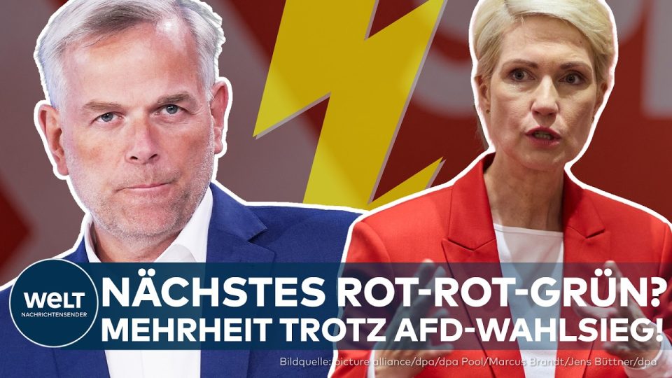 Rot-Rot-Grün Mecklenburg-Vorpommern – Schweriner Schloss mit Landtag Mecklenburg-Vorpommern – Symbolbild für Rot-Rot-Grün Ko…