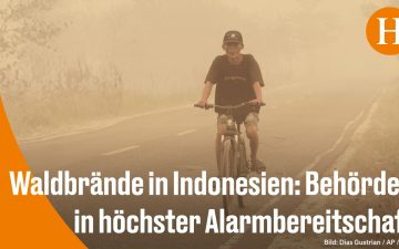 Waldbrände Indonesien – Dichter giftiger Rauch über dem Regenwald in Kalimantan durch Waldbrände in Indonesien