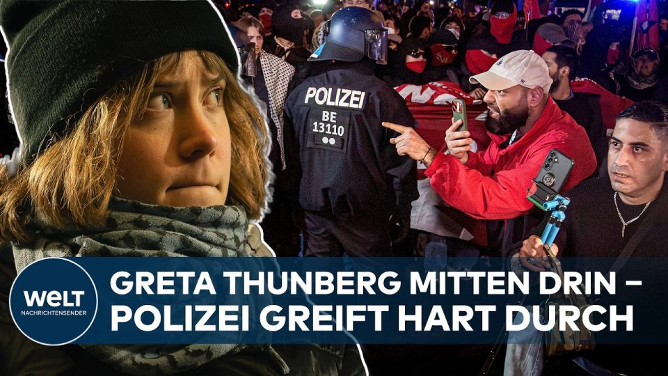 Hamas-Parolen Berlin – Pro-palästinensische Demonstration in Berlin-Kreuzberg mit Hamas-Parolen, Polizei löst Kundgebung auf