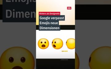 Dreidimensionale Google Noto 3D Emojis mit buntem Schmetterling und animierten Gesichtern auf dunklem Hintergrund