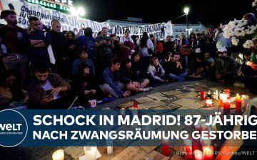Zwangsräumung Madrid – Protestcamp in Madrid gegen Zwangsräumungen und steigende Mietpreise nach dem Tod von Marikamen Abasc…