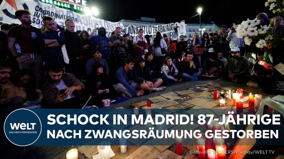 Zwangsräumung Madrid – Protestcamp in Madrid gegen Zwangsräumungen und steigende Mietpreise nach dem Tod von Marikamen Abasc…
