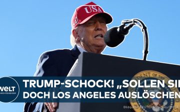 Iran-Angriff USA – Donald Trump bei einem Wahlkampfauftritt, spricht über Iran-Angriff auf US-Städte wie Los Angeles