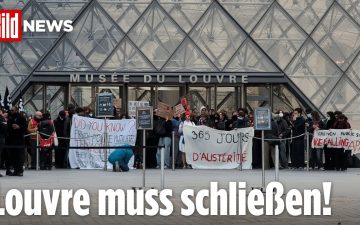 Louvre geschlossen – Demonstranten blockieren den Eingang des Louvre in Paris – Museum bleibt wegen Protesten geschlossen