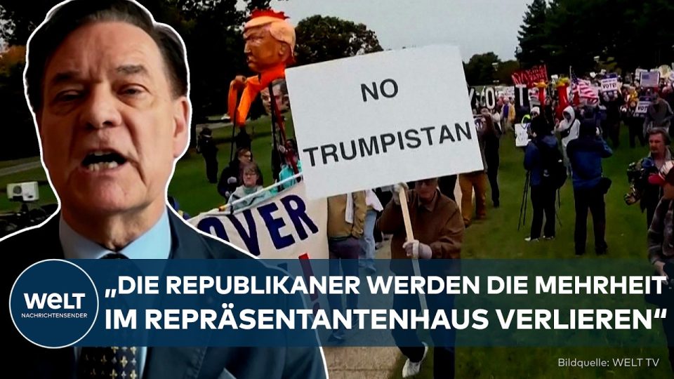 No Kings Proteste – Demonstranten der No Kings Protestbewegung auf der Memorial Bridge in Washington mit Schildern gegen Tru…