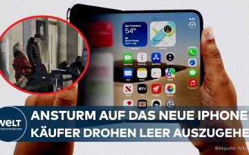 Apple-Fans stehen vor dem Apple Store am Berliner Kurfürstendamm Schlange beim Launch des iPhone Duo