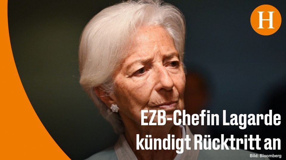 EZB-Präsidentin Lagarde – EZB-Präsidentin Christine Lagarde am Rednerpult der Europäischen Zentralbank in Frankfurt