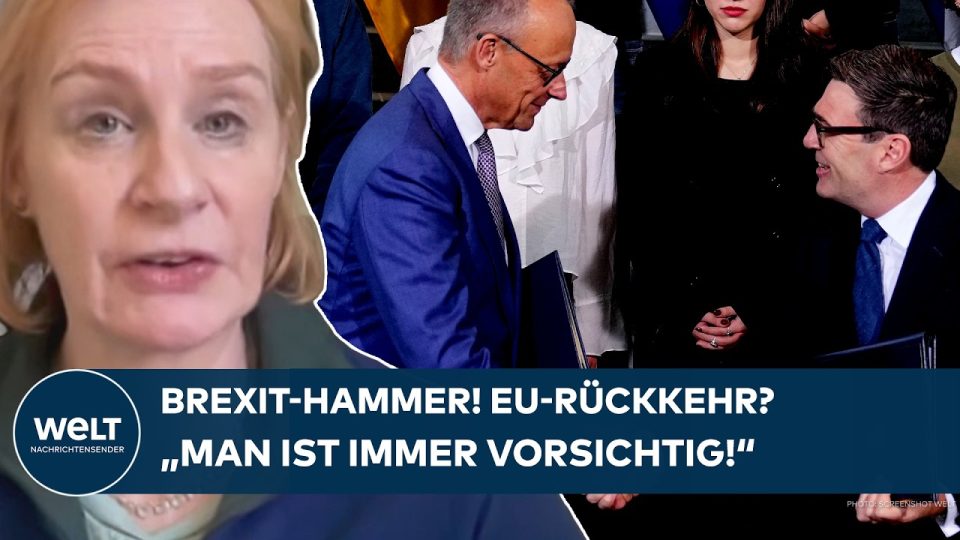 Andy Burnham und Friedrich Merz bei der Unterzeichnung des Kensington-Abkommens im Berliner Kanzleramt