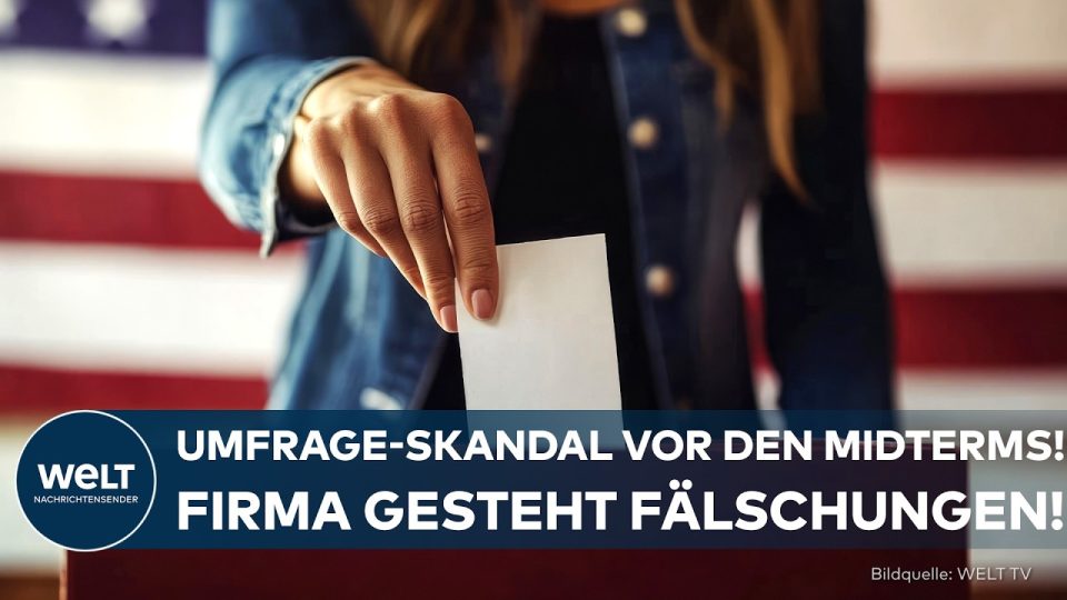Gefälschte Umfrageergebnisse auf einem Bildschirm – Wedgewood Polling Umfrageskandal vor den US-Midterms