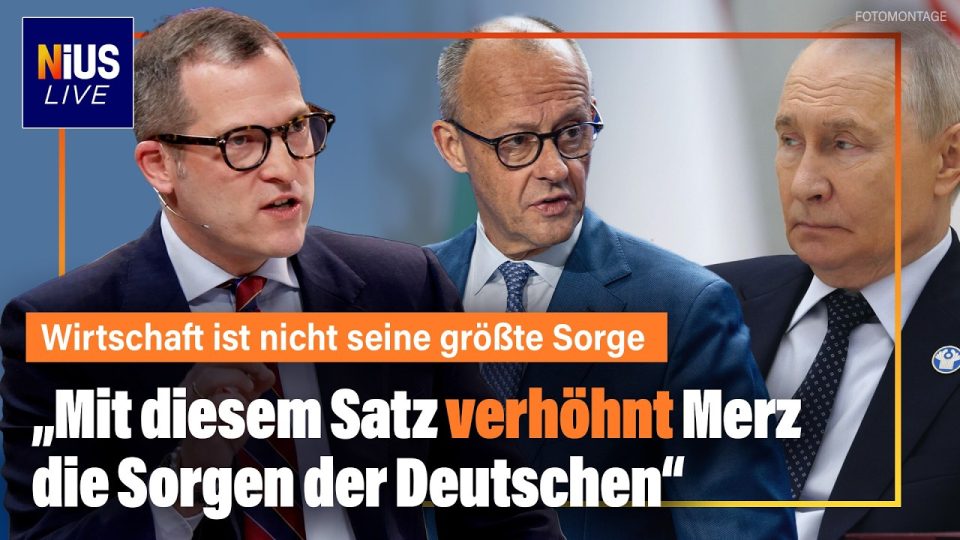 Bundeskanzler Friedrich Merz spricht auf einer internationalen Konferenz – Friedrich Merz Wirtschaft im Fokus der Kritik