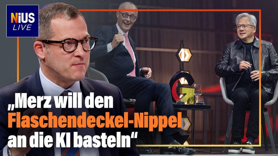 Nvidia-Chef Jensen Wang und Bundeskanzler Friedrich Merz beim Investmentgipfel Berlin – KI-Anschluss Deutschland im Fokus