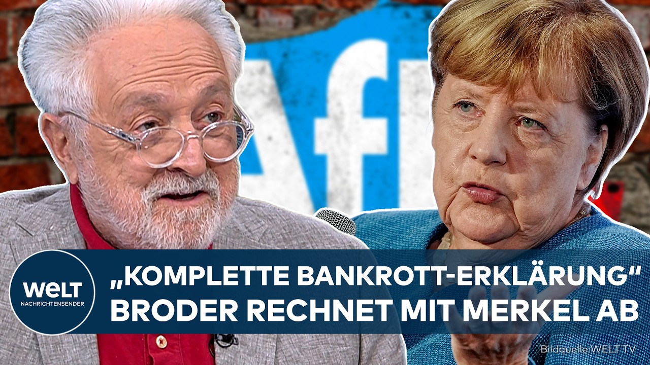 Henryk Broder im TV-Studio, Diskussion zur Brandmauer-Debatte und Merkels politische Haltung gegenüber AfD und Linkspartei